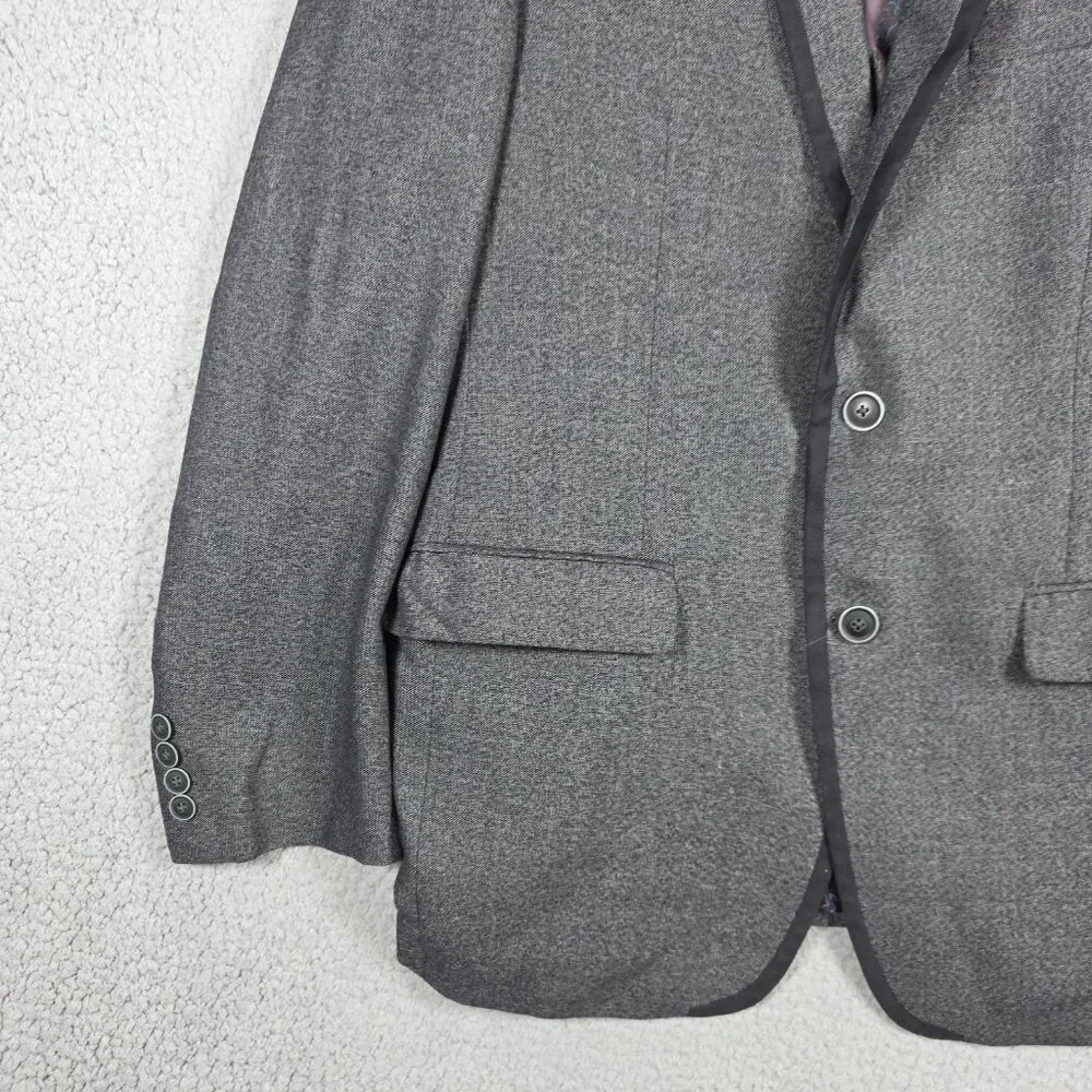 Van Heusen Sport Coat Mens Size 40R Charcoal Tweed Slim Fit 2 Button Blazer